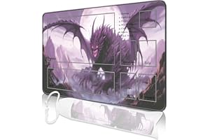 NKDDERT MTG Spielmatte, 24" x 14" MTG TCG Spielmatte mit genähten Kanten HD Druck Spielmatte für Kartenspiele Anti-Rutsch Gaming Spielmatte mit Aufbewahrungstasche Dinosaurier Kampfspielmatte