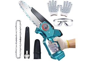 FYJUL Bürstenlose 8+6 Zoll Kettensäge für Makita 18V LXT (Kein Akku), Kabellose Mini Einhand Ersatz Kettensägen für Makita Battery, Elektro Chainsaw Chain Saw für Holzschneiden/Baumbeschneiden/Gartenscheren