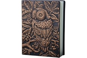 Kennedy Embossed Leather (Faux Leather) Travel Journals Vintage Handcraft Embossed Owl Antique Diary Notebook Daily Weekly Monthly Planner Journal(Copper)