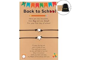 MANVEN Back to School Gift Mother And Daughter Bracelet First Day of School Gift Mommy and Me Matching Bracelet Charm Wish Bracelets Jewelry Set for Girls Boys Son Granddaughter