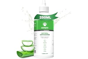 Zanipro 100% Natural Ear Cleaner for Dogs, Dog Itchy Ear Relief, Yeast Infection Relief, Stinky Stuff Ear Wash Inc Aloe Vera, Colloidal Silver 250ml