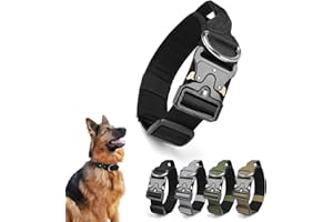 Ledeak Taktisches Hundehalsband mit Griff, Verstellbares Anti Zieh Breites Hunde Halsband Gepolstert, Dog Collar mit Metallschnalle erziehungshalsband für Mittlere Große Hunde (Schwarz, XL)