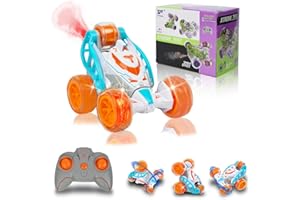 iBlivers Remote Control Stunt Car for Kids, RC Stunt Car with 360°Flips Rotation with Spray Mist Music LED Lights, Remote Control Cars for Girls Boys Age 3 4 5 6 7 8 9 Kids
