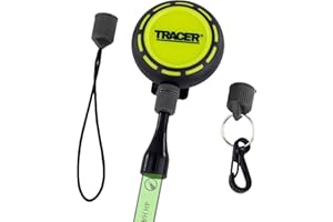 TRACER Fondina retrattile (tirante per matita), clip da cintura resistente, moschettone e cordino, chiusura ad accesso rapido, compatibile con matite Tracer con fori profondi e matite da falegname