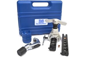 SUPERSAMASTORE Taumel Bördelgerät - Set Bördelwerkzeug im Koffer Rohrentgrater Rohrschneider