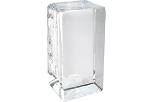 Fuchs Design Collection Crystal Classic - Brique de Verre Brillant Vue Complète 1 Pièce - Bloc en Verre Véritable de Haute Qualité 5x10x5 cm