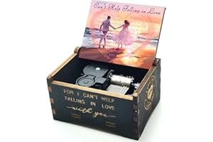 Micteney Can't Help Falling in Love Music Box for Women,Birthday for Wife Valentine Gifts for him,Wooden Clockwork Driven