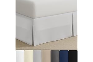 Bed Maker's - Mantovana giroletto avvolgente, stile classico, tessuto resistente alle pieghe a bassa manutenzione, tradizionale altezza di 35,5 cm, matrimoniale, bianco