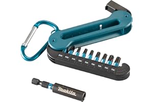 Makita E-15811 Impact Black Bit-Set 10-teilig mit Karabiner, PH, PZ, T Bits 25 mm