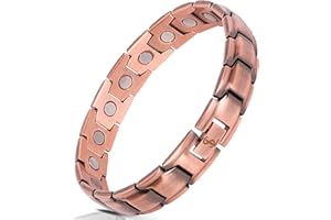 Smarter LifeStyle - Pulsera Elegante De Cobre Puro Para Terapia Magnética y Que Alivia El Dolor de Artritis y Del Túnel Carpiano Hombre
