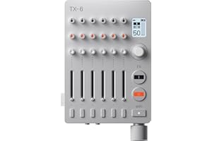 Teenage Engineering TX–6 Mezclador portátil con 6 canales estéreo e interfaz de audio USB con batería recargable de 8 horas, midi BLE y USB, compatible con iOS