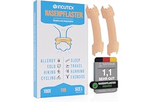 Incutex 100 Stück Nasenpflaster gegen Schnarchen Nasenstrips Schnarchstoppper, Größe L