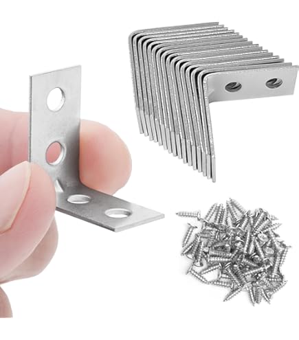 Staffe Angolari In Acciaio 20pz + Viti - Rinforzo Per Mobili E Riparazioni Fai-da-te - Foto 4