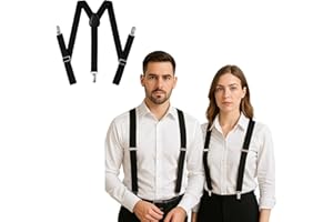 FNA FASHIONS Mens Ladies Unisex Adjustable Slim Braces Trouser Suspenders Clip On Fancy Dress