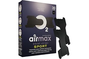 Air Max Black Sport Nasal Bands - 30 extra starka näsremsor för bättre andning - omedelbar effekt - löpning, cykling, hyrox, fitness och andra sporter - latexfri