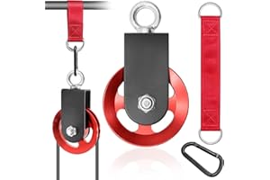 VEFTSVY Polea de Cuerda de Fitness, Polea Silenciosa de 360 Grados, Poleas Resistentes, Bloque de Polea con Soporte de Montaje en U, Aluminio 90mm