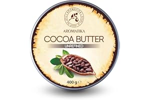 ‎AROMATIKA TRUST THE POWER OF NATURE Cocoa Butter 400g - Kakaobutter Unraffiniert - Native Rein & Natürlich - Kakaobutter für Lippenpflege - für Schönheit - Pflege für Gesicht - Körper - Haare