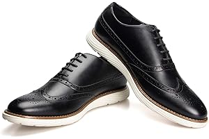 JITAI Men Oxfords Shoes Zapatos de Vestir Casuales para Hombres Zapatos de Moda Ligeros con Cordones