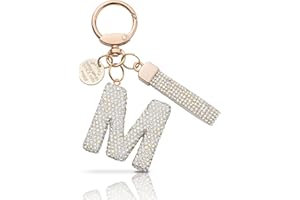 MORSUNBELA Portachiavi ragazza portachiavi lettera, Iniziale keychain keyring ciondoli