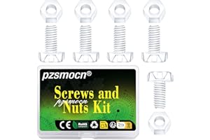 Pzsmocn 200 Pezzi/100 Set M4*14 mm Viti a Testa Tonda con Croce in Plastica Trasparente per PC Dadi Esagonali, Dimensioni Standard, per Fai da Te, Modelli e Fissaggio di Prodotti Elettronici.