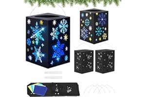 DKINY 4 Kit Fai Da Te Lanterna Invernale di Carta Modello Fiocco Neve con Colla Lanterna Creativa per Bambini Attività Invernale Natale Tempo Libero Creativo