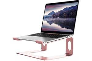 ALASHI Stojak na laptopa na biurko, aluminiowy stojak komputerowy, ergonomiczny uchwyt na notebooka, zdejmowane metalowe laptopy, podnośnik chłodzący PC 10 do 15,6 cala (D-Różowy)