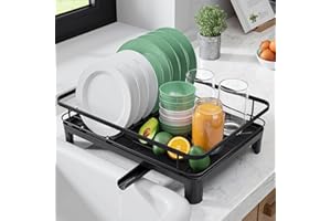 Kitsure egouttoir Vaisselle, Support de egouttoir Vaisselle sur evier, egoutoire Vaisselle Cuisine pour comptoir de Cuisine, Support de séchage de Cuisine Durable égouttoir à Vaisselle