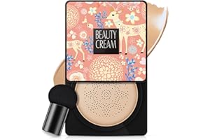 VISVIC Mushroom Head Air Cushion Foundation CC Cream Water Feeling Flawless BB Cream Moisturizing Oil Control, Lightweight & Smoothing Natural Concealer Gifts for Girl(Natural)