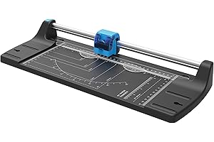 Albyco - Papierschneider A4 Schnittlänge 330 mm - Faltbarer Rollschneider, Rillmaschine, Schneidemaschine Papier, Schneidegerät, Schneidelineal - Schneidleistung: 10 Blatt à 80 g/m² - Schwarz