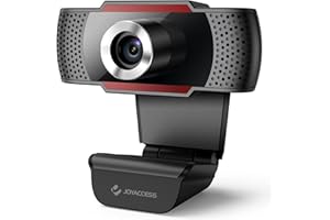 JOYACCESS Webcam PC con Micrófono, Web Cámara 1080P, Negro y Rojo, Vista Gran Angular de 105º para Transmisión en Streaming, Conferencias en Zoom, Youtube, Skype, Compatible con Windows, Mac