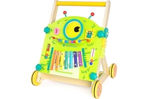 Ark miido Baby Lauflernwagen Holz, Lauflernhilfe Baby Walker ab 6 9 18 Monate, Montessori Spielzeug Multifunktion, Laufhilfe für ab 1 Jahr
