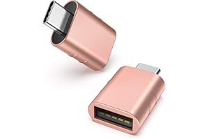 Syntech Adapter USB C na USB (2 sztuki), adapter USB-C męski na USB 3.0 żeński kompatybilny z iPhone 15 Pro Max MacBook Pro Air po 2016 roku, Dell XPS, więcej urządzeń typu C lub Thunderbolt 3, różowe