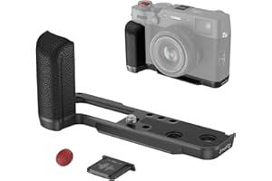 SMALLRIG X100VI Empuñadura en Forma de L para Cámaras FUJIFILM X100VI y X100V, Placa de Liberación Rápida Incorporada para Arca, Mango Lateral de Silicona, con Botón Obturador - 4556