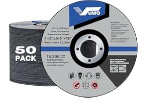 vuwo Cutting Wheel - 50 Pack Metal Cut Off Wheels 115 x 1.0 x 22.23cm Thin Cutting Discs for Angle Grinder with Aggressive Cutting for Metal and Stainless Steel