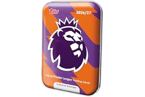 Topps flaggskepp Premier League 2026/27 samlarkort – Mega Tin 2 | Varje megaburk innehåller 40 kort inklusive 2 On Fire-kort plus 2 exklusiva rosa spänningparalleller!