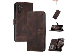 momoka Store Handyhülle für Samsung Galaxy A34 5G,TPU Klapphülle Schutzhülle für,Lederhülle mit Standfunktion und Kartenfach-Braun