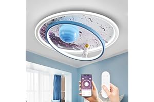 AHXIAOZN Plafoniera Cameretta Bambini Lampadario, Dimmerabile Lampada Da Soffitto A LED Per Bambini con Telecomando, 3000-6000K, Lampada Soffitto Camera da Letto Astronauta, Moderna Ragazze Ragazzi Luci