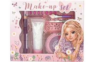 Depesche 13167 TOPModel Summer Feeling - Schmink Set in Lila und Pink, mit Make-Up Stift, Glitzergel, Dekosteinen uvm., inkl. Pinsel und Applikator