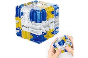 JAOXIUOZI Großes Labyrinth 3D Puzzle Würfel, 3D Puzzles Maze Cube, 2-in-1 Kugellabyrinth Zauberwürfel Spielzeug, Logik- und Konzentrationsspielzeug für Kinder & Erwachsene (Blau)