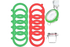 FINALCOOL 12 Anelli In Gomma Per Conserve, 95 X 73mm, Coperchi Di Ricambio Per Barattoli Di Conserve, Anello Di Tenuta Per Vasetti Di Vetro, Guarnizioni Ermetiche In Silicone Di Ricambio (Verde Rosso)