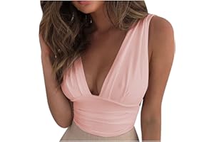 AMHOMELY Women Shirts and Blouses Sale Clearance,Ladies Ladies Summer V-Neck Solid Sexy Casual Sleeveless Blouse Tops Shirt Tunic Tops Shirts Blouse Office UK Size