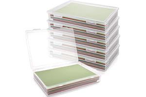 LOPYXBR Przenośne pudełko do archiwizacji A4, 6 sztuk, przezroczyste pudełko na dokumenty z tworzywa sztucznego, możliwość układania w stos, wielofunkcyjne pudełko do przechowywania dokumentów,