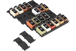 Famhap Rangement Epices Tiroir, 24 pièces 12 * 5 * 2,5 cm Organisateur Porte Épices pour Tiroirs de Cuisine, Tiroir à Épices Colocalisable pour Pots d'Épices