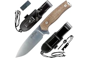 JEO-TEC Nº21: Couteau Full Tang Pleine Soie pour Camping Outdoor Survie Bushcraft, Lame Fixe 11cm Inox Bohler N690C, Gaine, Fabriqué en Espagne