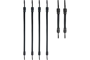 HOLESTO Juego de 6 Gomas tensoras con Ganchos, Planas, con Ganchos de plástico (Evita arañazos), Correa de sujeción, Correa de Equipaje, Cinta para portaequipajes, Ganchos giratorios(2x30/4x60 cm)