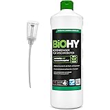 BiOHY Bodenreiniger für Wischroboter (1l Flasche) + Dosierer | Reinigungsmittel Konzentrat für alle Wisch & Saugroboter mit N