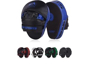 AQF Manoplas Boxeo, Paos Guantes Boxeo Guantillas, Almohadillas De Enfoque con Cuero Rex, Gancho Y Jab Combate para La Práctica De Defensa Personal MMA Muay Thai Kick Boxing