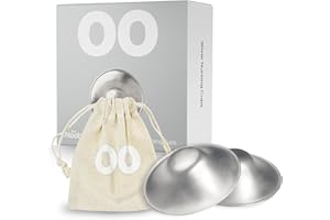 LOVE NOOBS LoveNoobs Silver Nipple Shields, Silver Nursing Cups, X-Large, Silver Cups for Nursing Newborn Babies, Silver Nipple Covers Breastfeeding Essential, Nickel-Free, Silver Cups Breastfeeding with Pouch