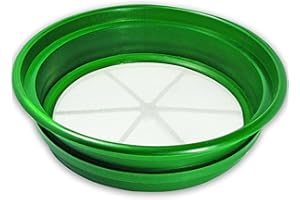 SE 13.25 Inch Wide Stackable Classifier Gold Prospecting Pan - 1/30 Inch Stainless Steel Mesh Sifting Pan, Green