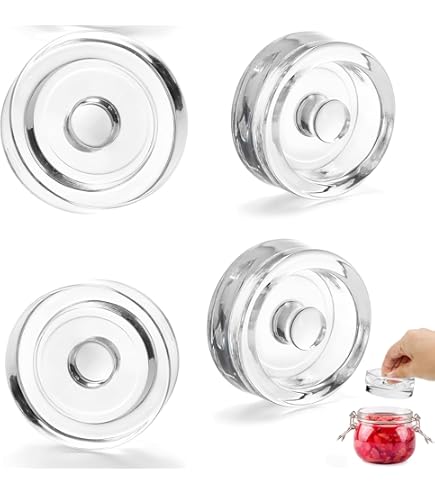 Lot De 4 Poids De Fermentation En Verre Pour Bocaux Mason à